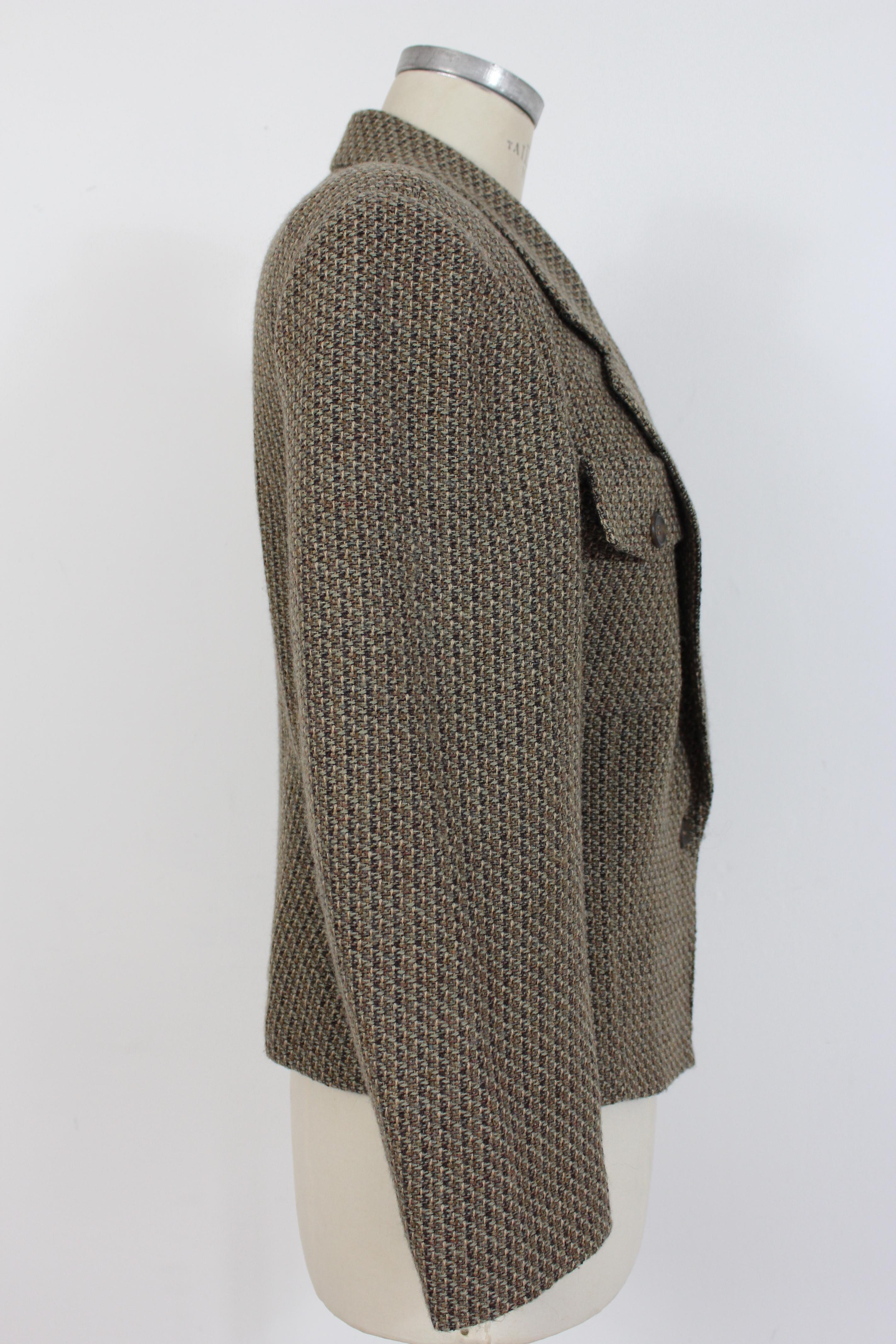 Gray Bagutta Brown Beige Wool Tweed Jacket 1980s