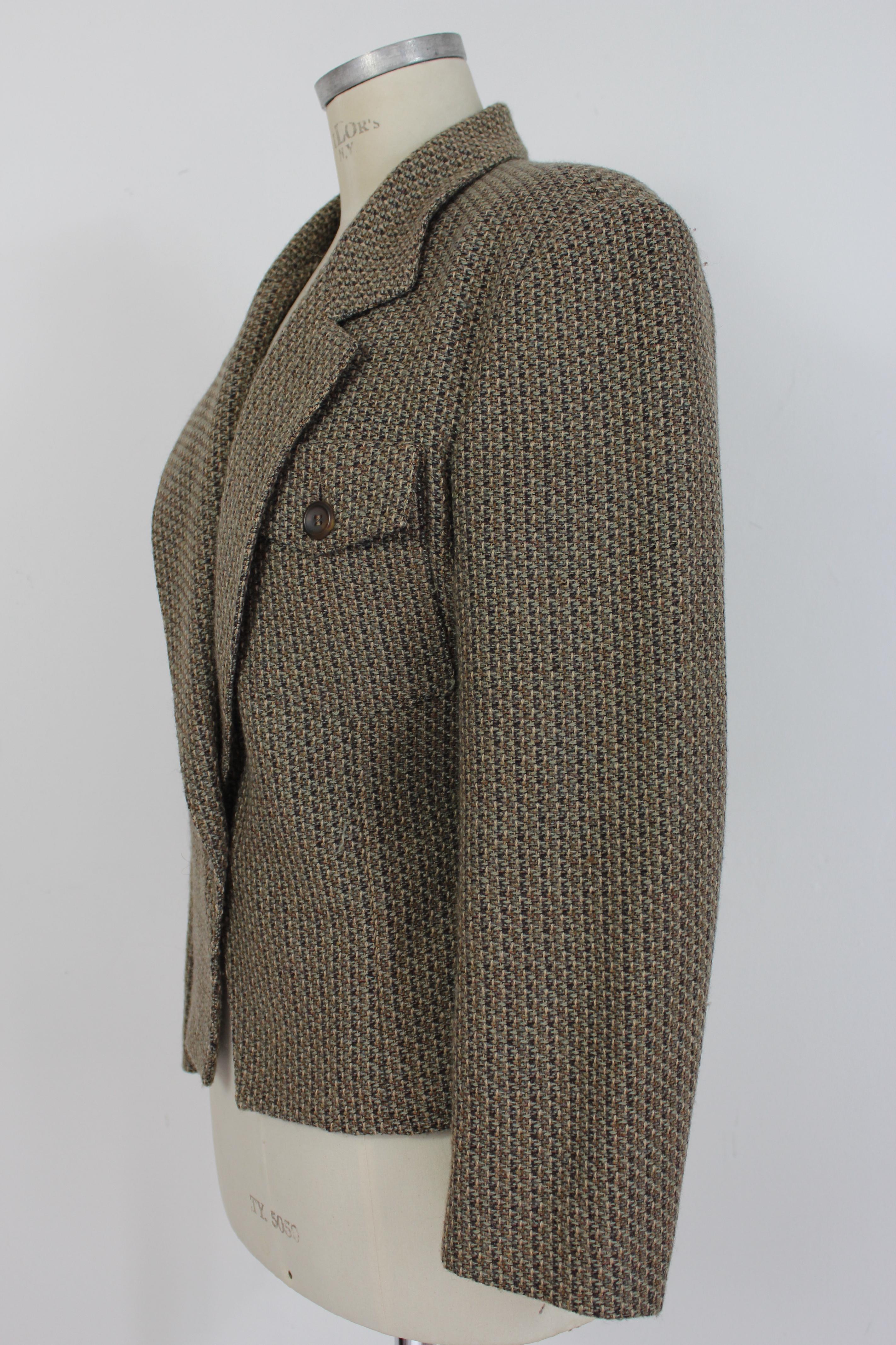 Women's Bagutta Brown Beige Wool Tweed Jacket 1980s