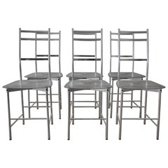 Bagutta Chairs in Aluminum Structure by Opera Design for Ycami Italia, 1980s