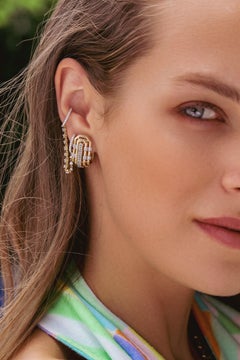 Baguette Jewelry 14K Yellow Gold Kylie Earring with Diamonds