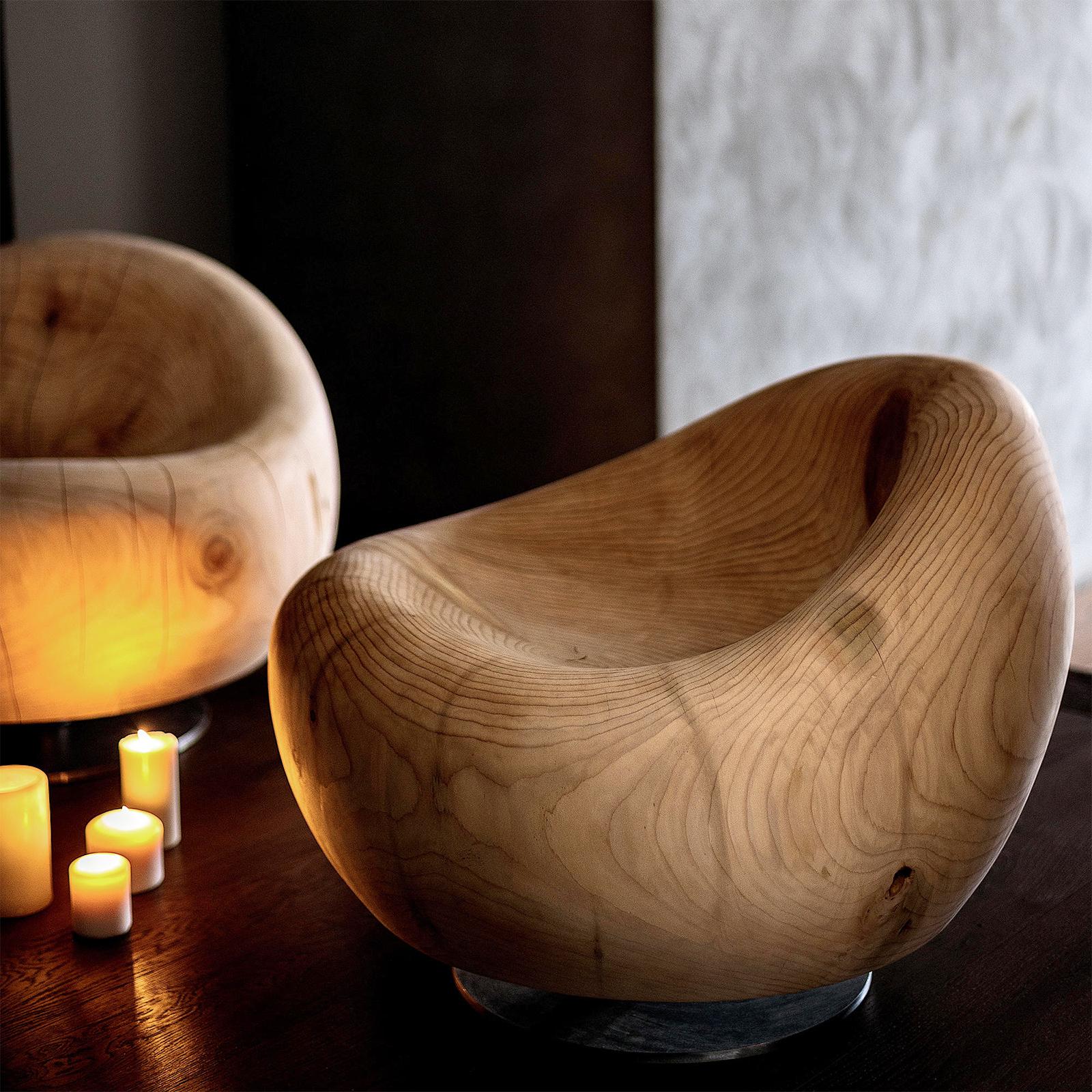 Bahamas Cedar Swivel Armchair In New Condition For Sale In Paris, FR