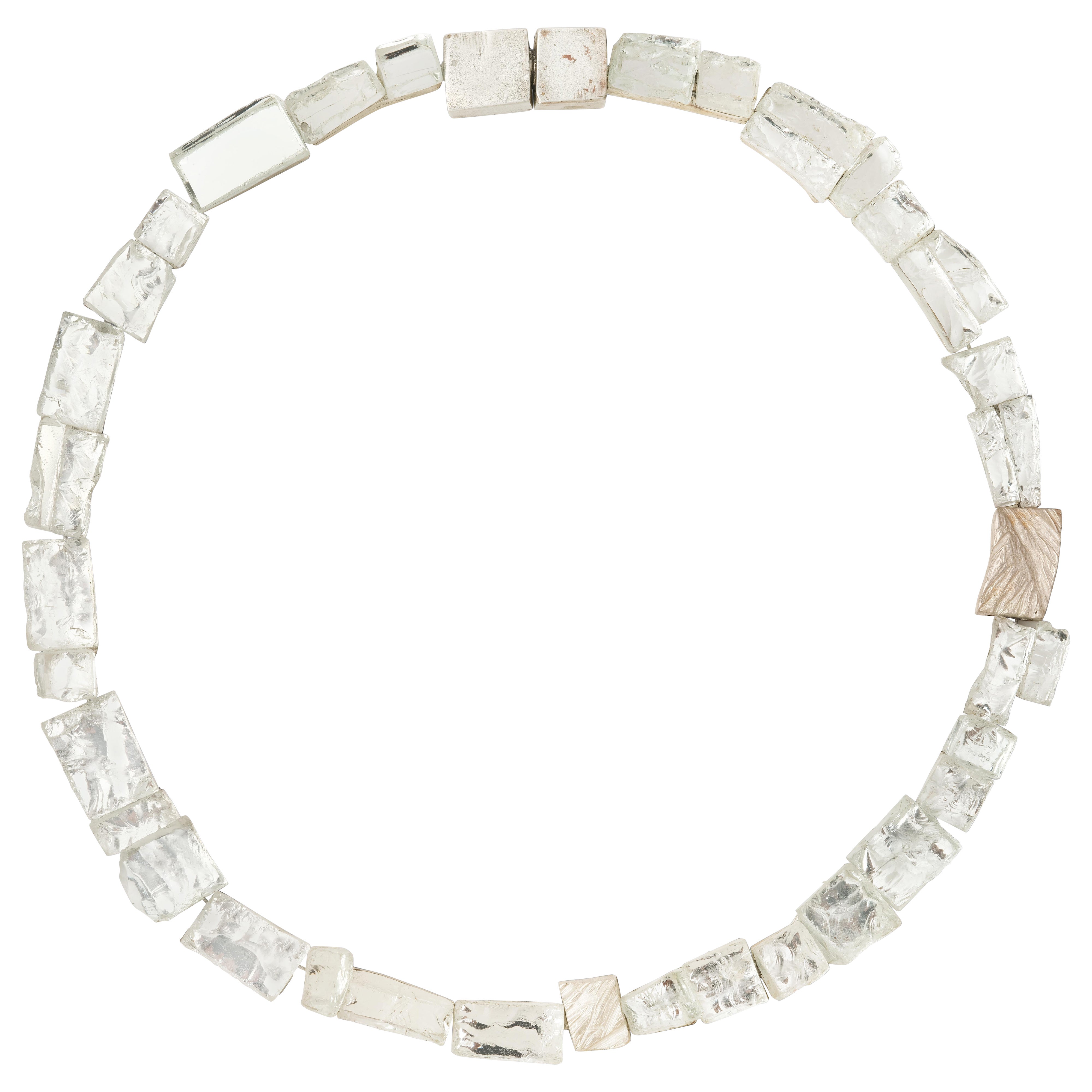 Bahaus Hand-Sculpted Necklace in Cut Mirror by Marion Fillancq For Sale