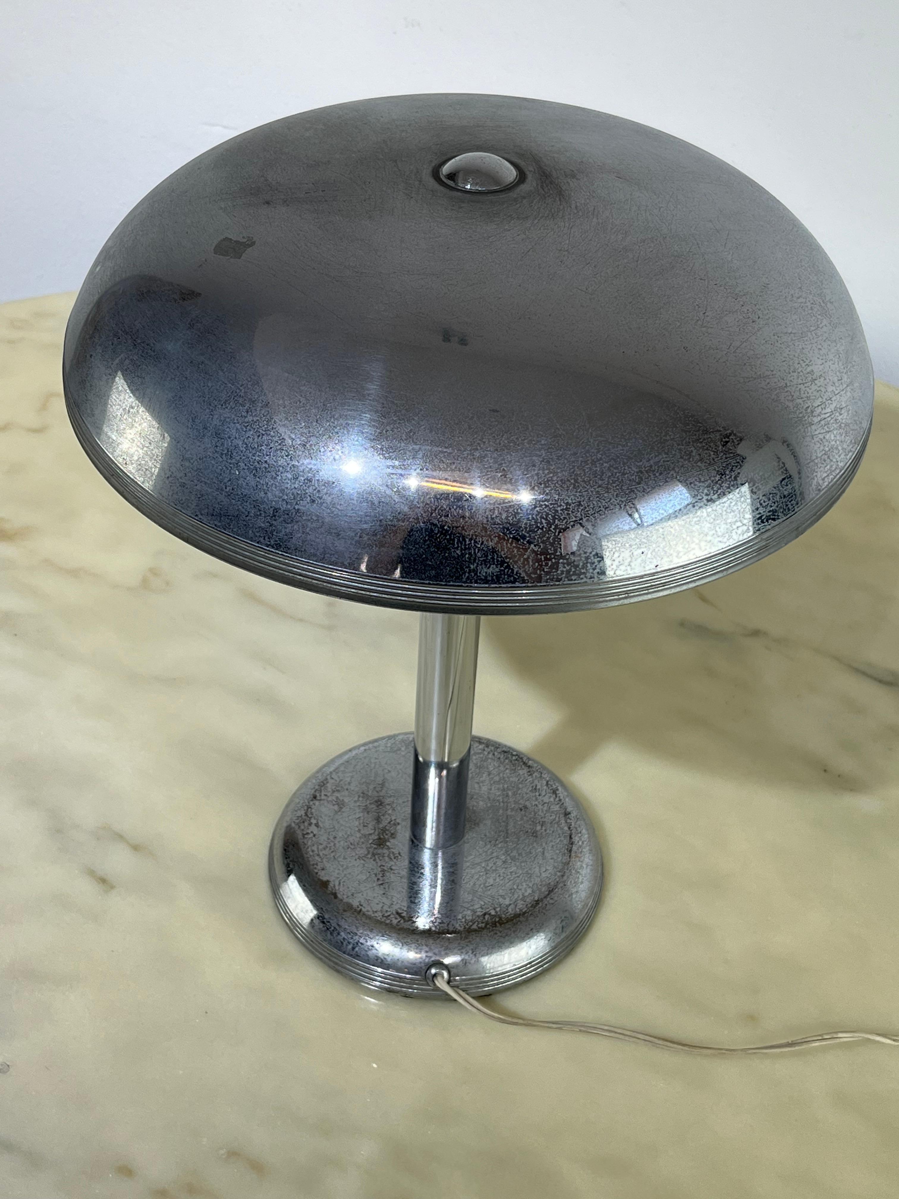 Aluminum Bahaus Table Lamp, Czechoslovakia, 1930 For Sale