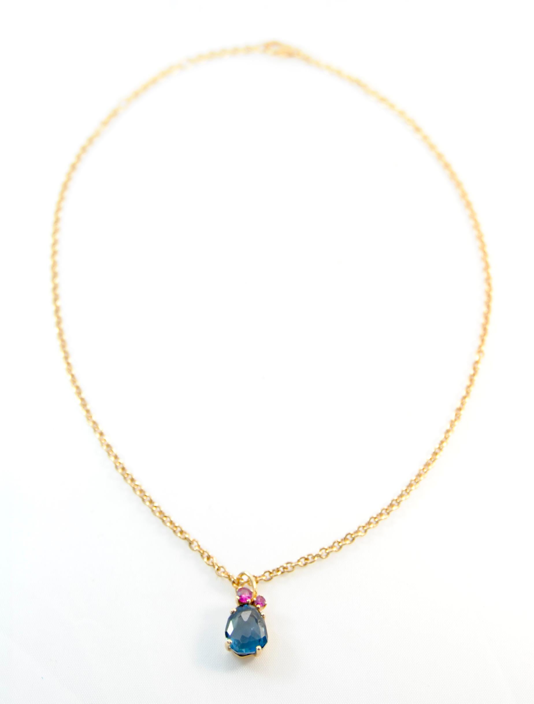 Contemporary Bahia 18 Karat Pink Gold Amethyst and Tsavorites Necklace