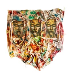 The Three Wisemen, Mixed-Media Fabric Art, Contemporary 2022 by Bai