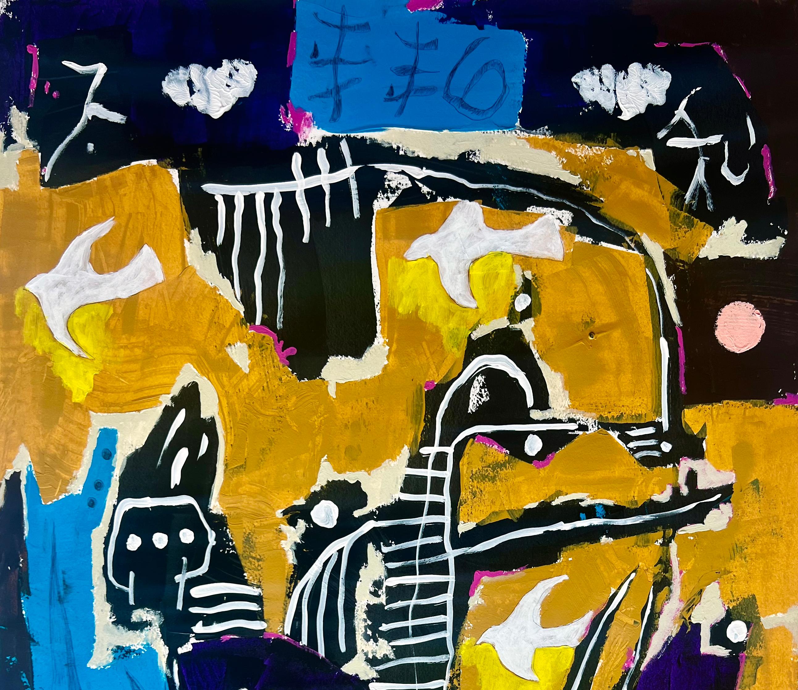 Live Composition II by African American Artist Bai, Work on Paper - Abstract Print by Bai (Carl Karni-Bain)