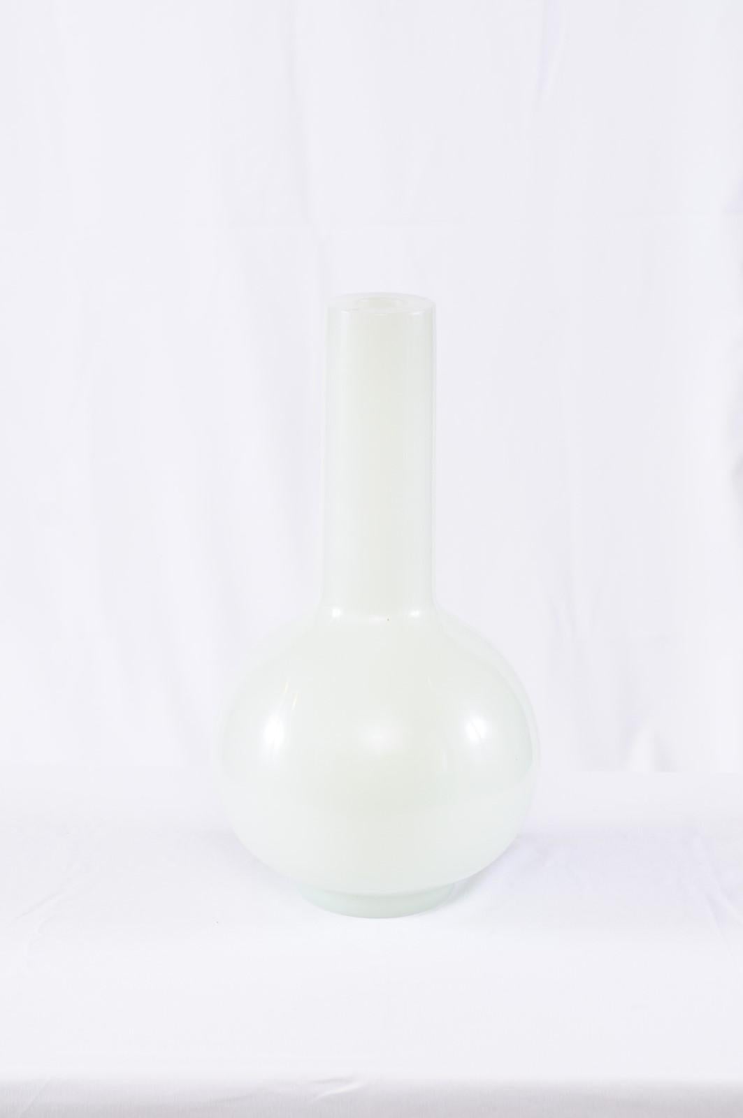 American Bai Jade Traditional Peking Glass Vase, Robert Kuo