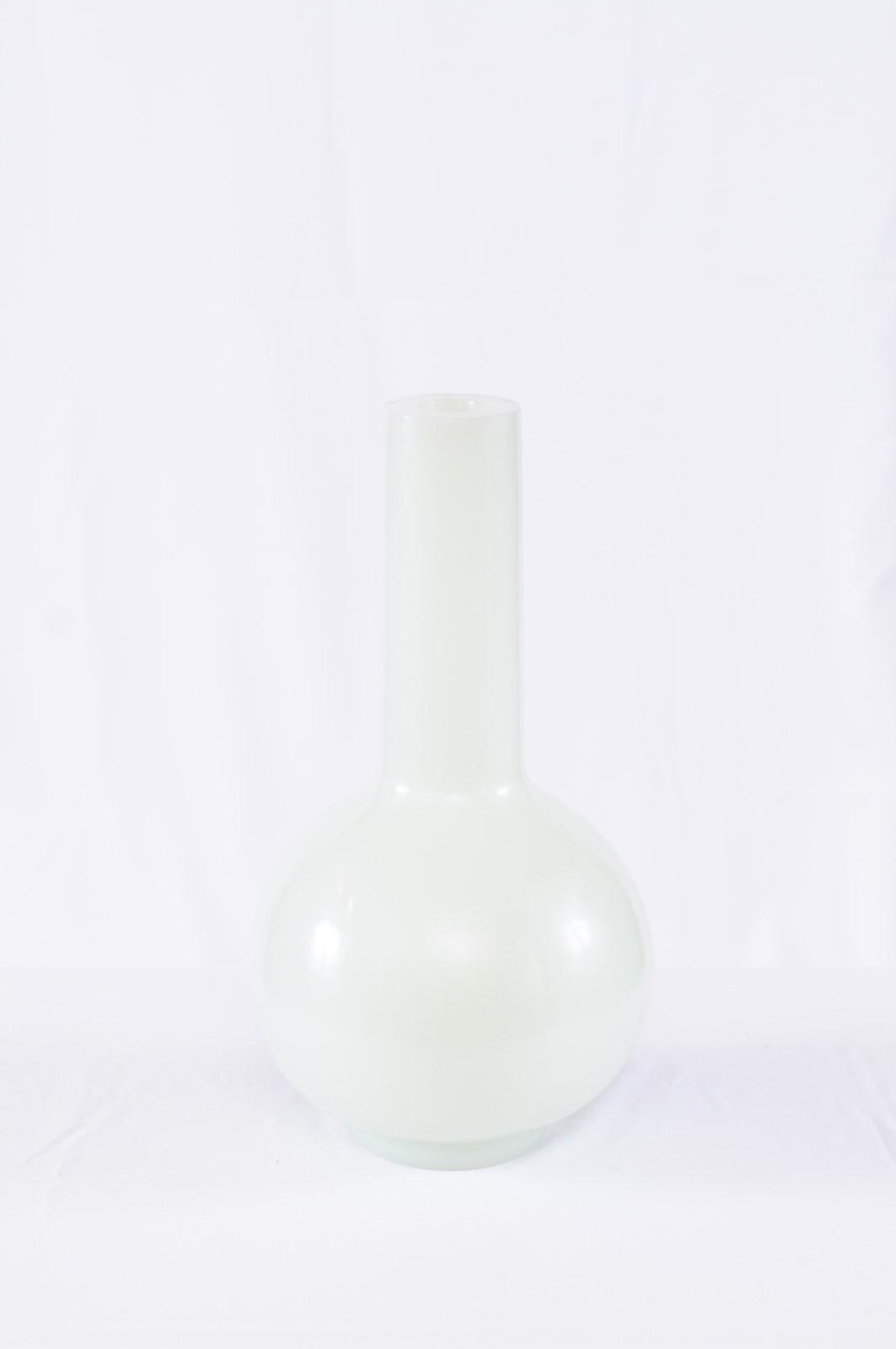 Contemporary Bai Jade Traditional Peking Glass Vase, Robert Kuo
