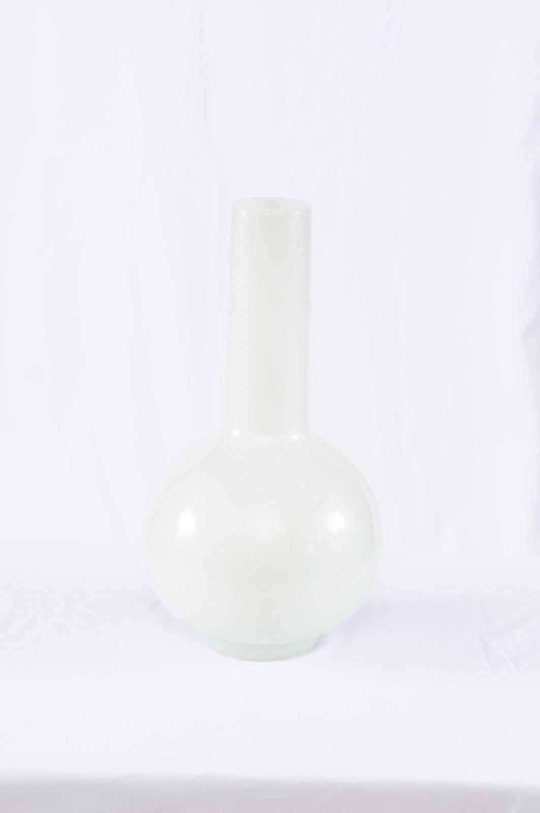 Bai Jade Traditional Peking Glass Vase, Robert Kuo 2