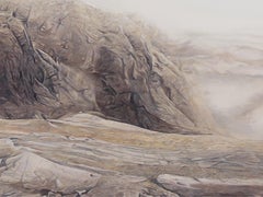 Figurative landscape painting --The River with Mountains