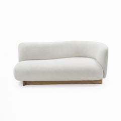 Baia Curved Sofa by Ruya Akyol and Oak Desk, Modern Design