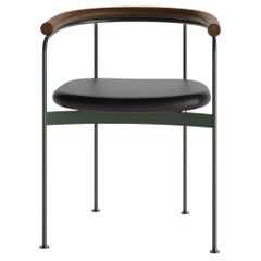 Baia Green Chair by Kensaku Oshiro, Walnut, Leather