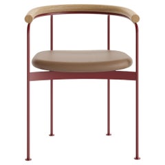 BAIA Red Chair by Kensaku Oshiro, Oak, Leather