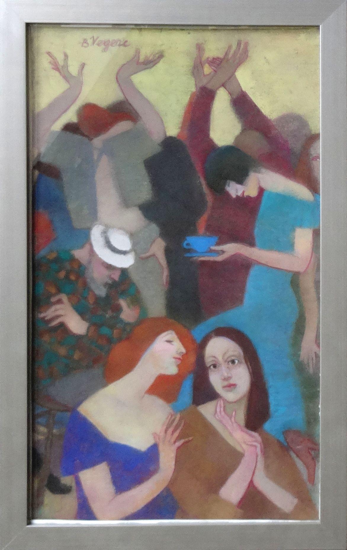 Consolation. 2020., canvas, pastel, 55, 5x31 cm - Painting by Baiba Vegere 