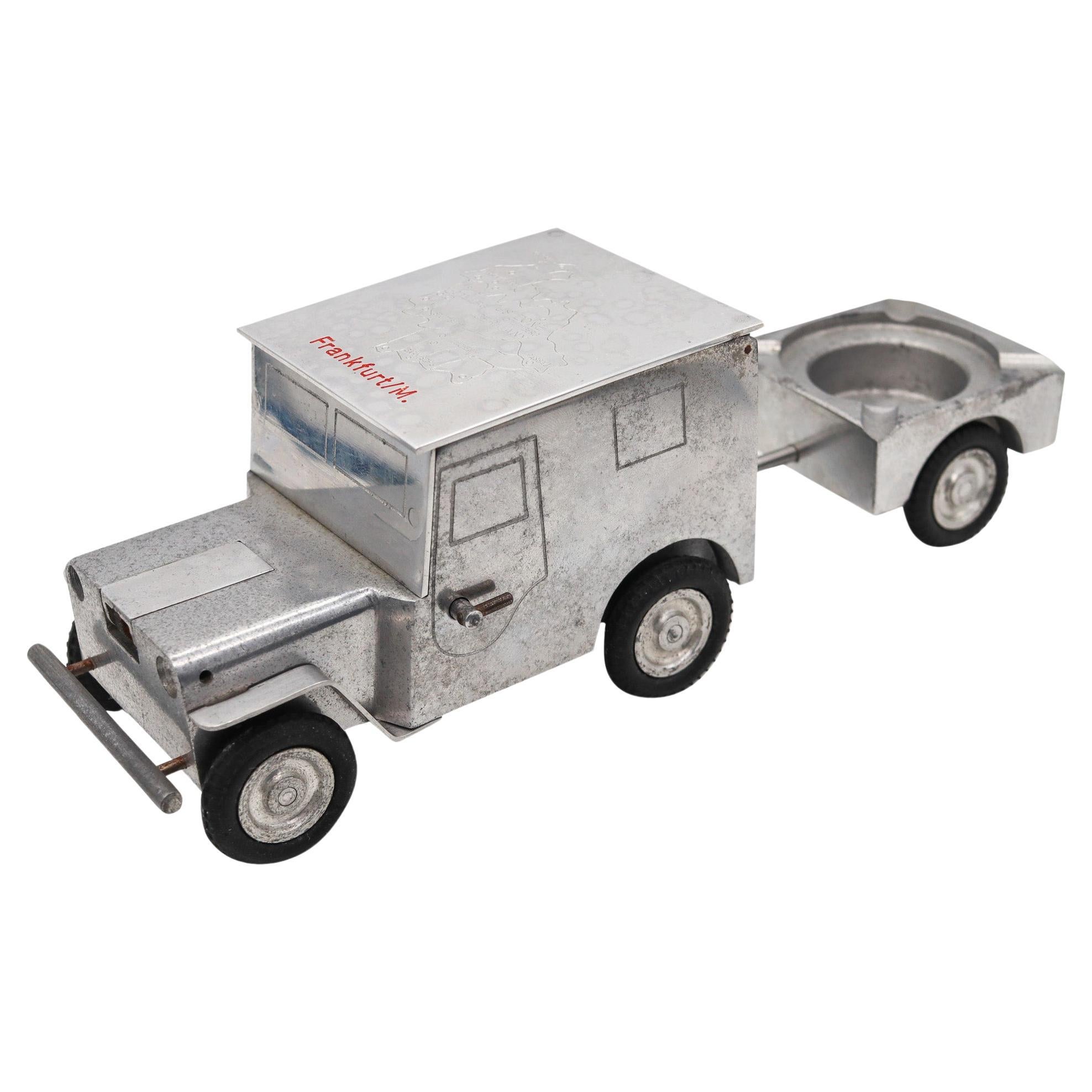 Baier Deutsch 1947 Armee Truck Lighter Zigarettenhalter und Aschenbecher aus Aluminium