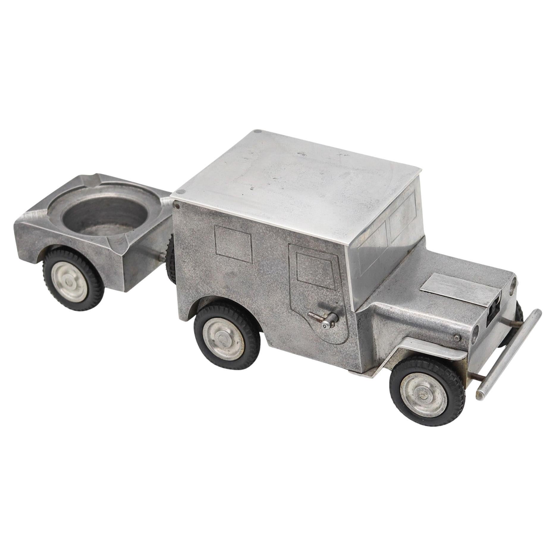 Baier Deutsch 1947 Armee Truck Lighter Zigarettenhalter und Aschenbecher aus Aluminium