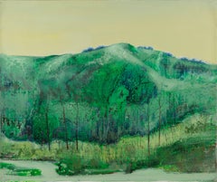 Baihai Zhang Landscape Original Oil On Canvas "Forest Greens"