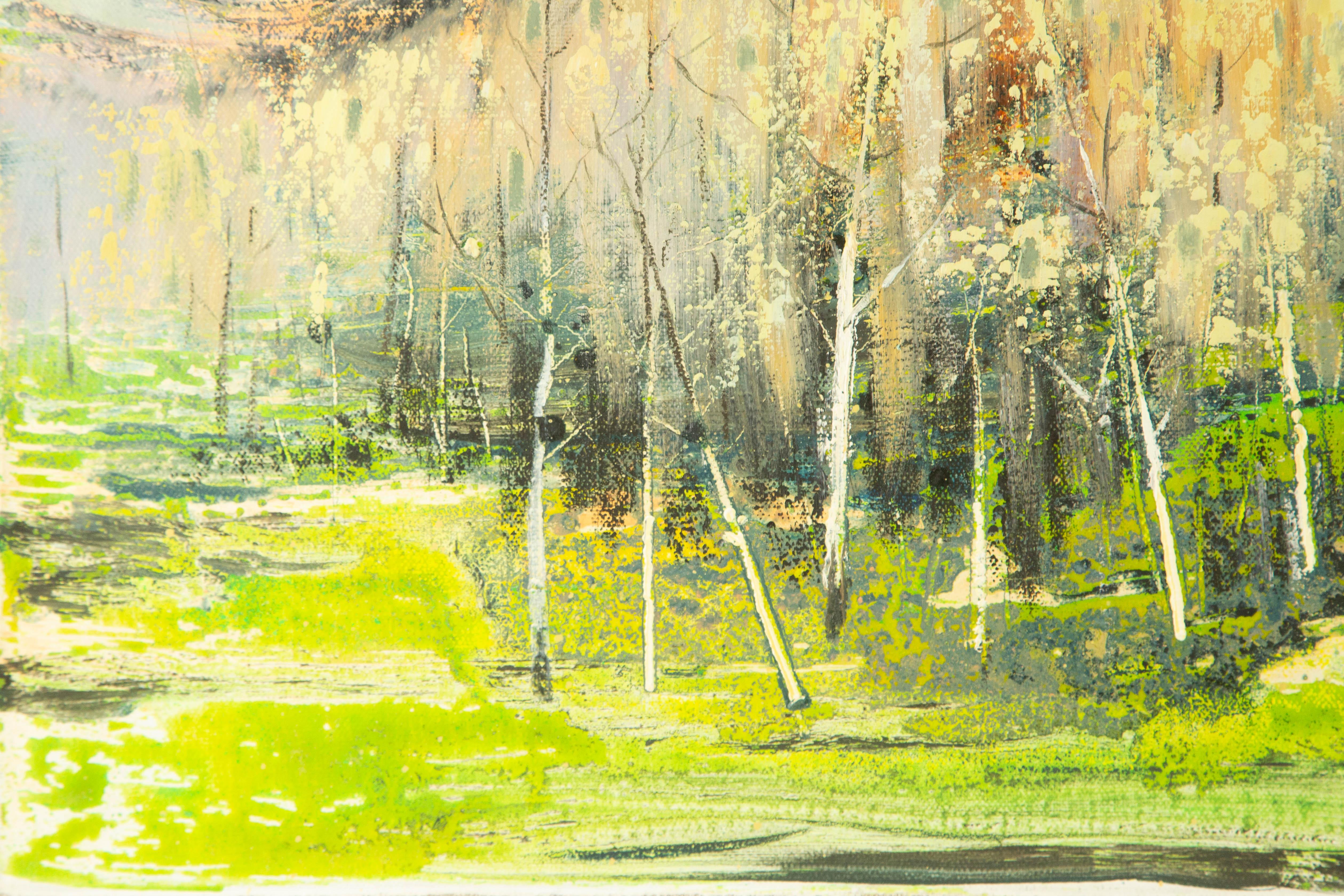 Baihai Zhang Paesaggio originale Olio su tela 