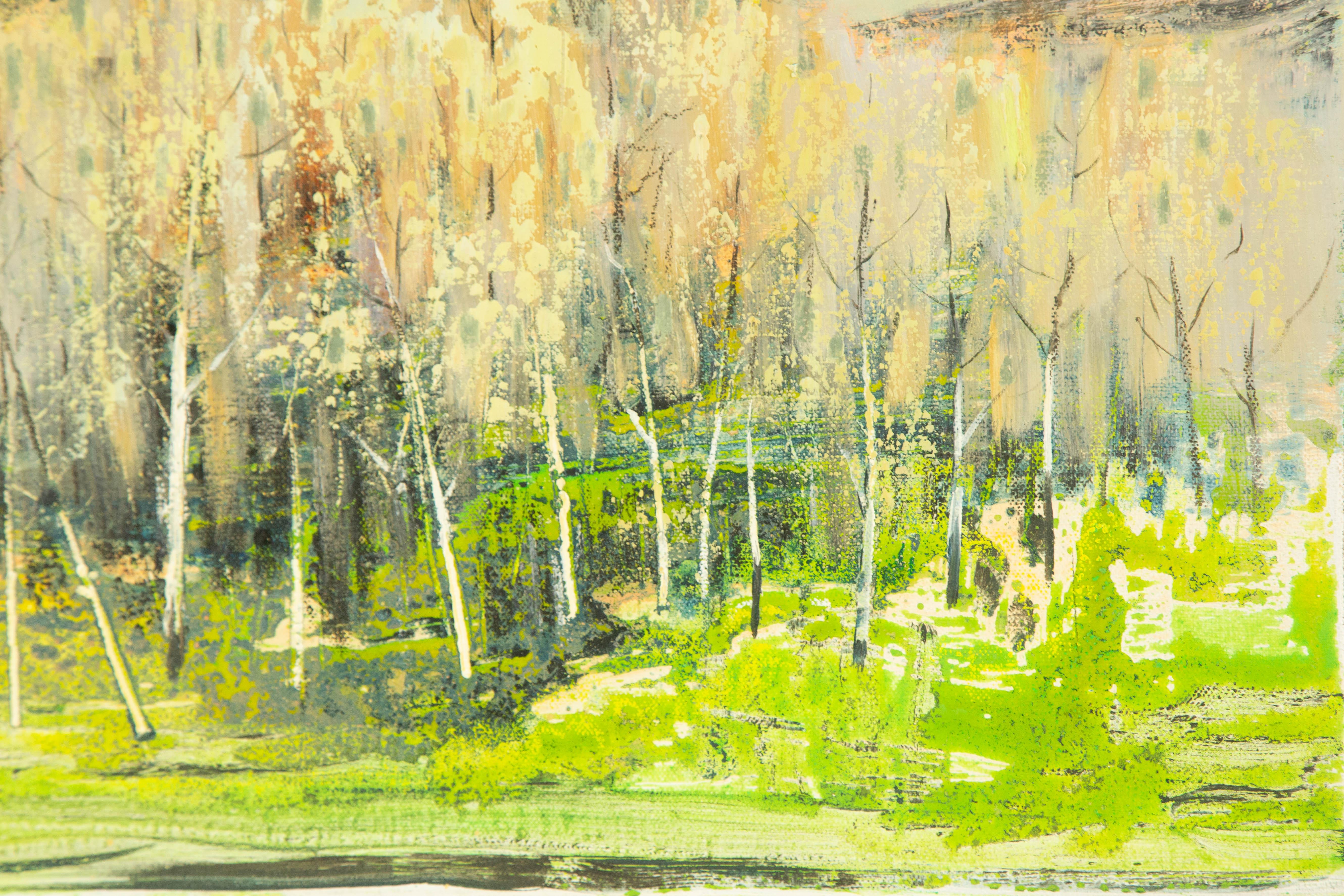 Baihai Zhang Paesaggio originale Olio su tela 