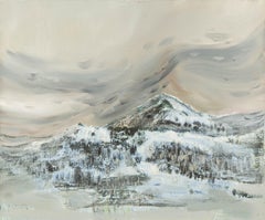 Baihai Zhang Landscape Original Oil On Canvas "Snowy Mountains"