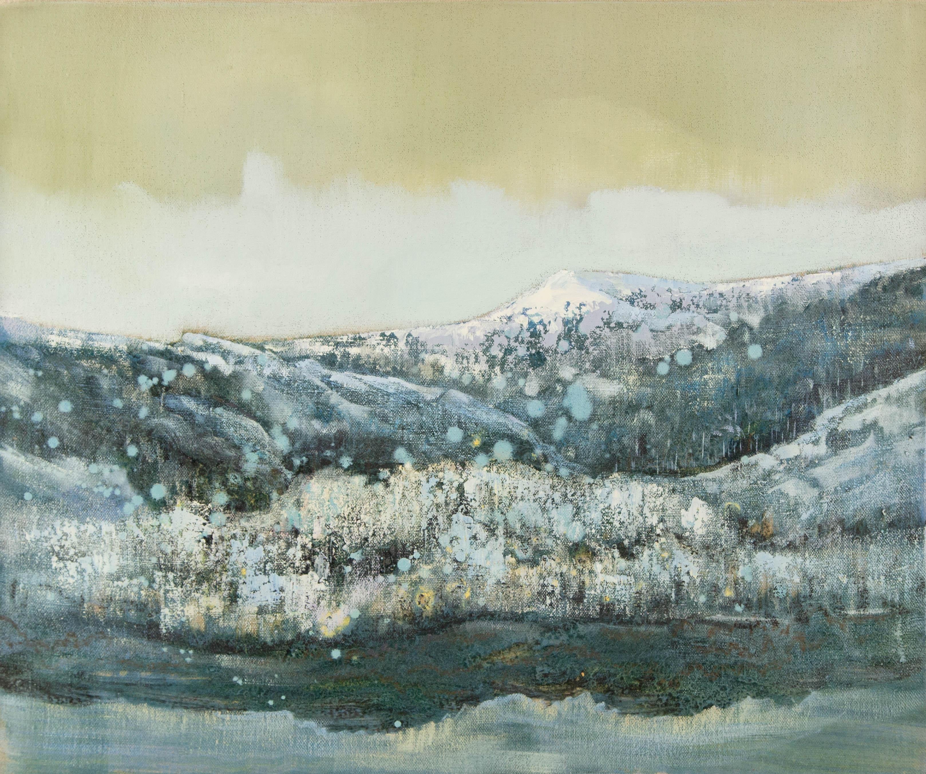 Baihai Zhang Landscape Original Oil On Canvas "Snowy Ridge"