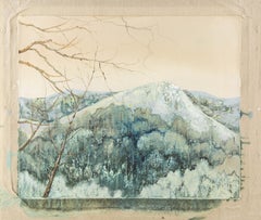 Baihai Zhang Landscape Original Oil On Canvas "Winter Mountaintop" (Paysage original à l'huile sur toile)