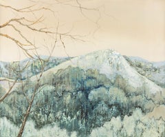 Baihai Zhang Landscape Original Oil On Canvas "Winter Mountaintop" (Paysage original à l'huile sur toile)