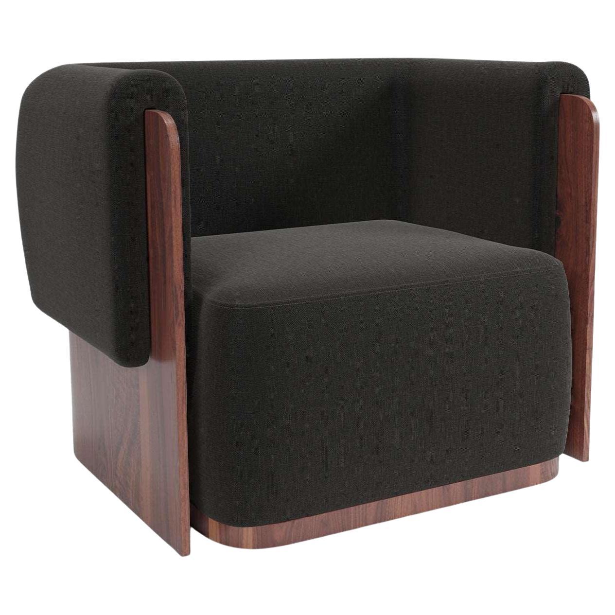 Baika Armchair with Wooden Detail For Sale