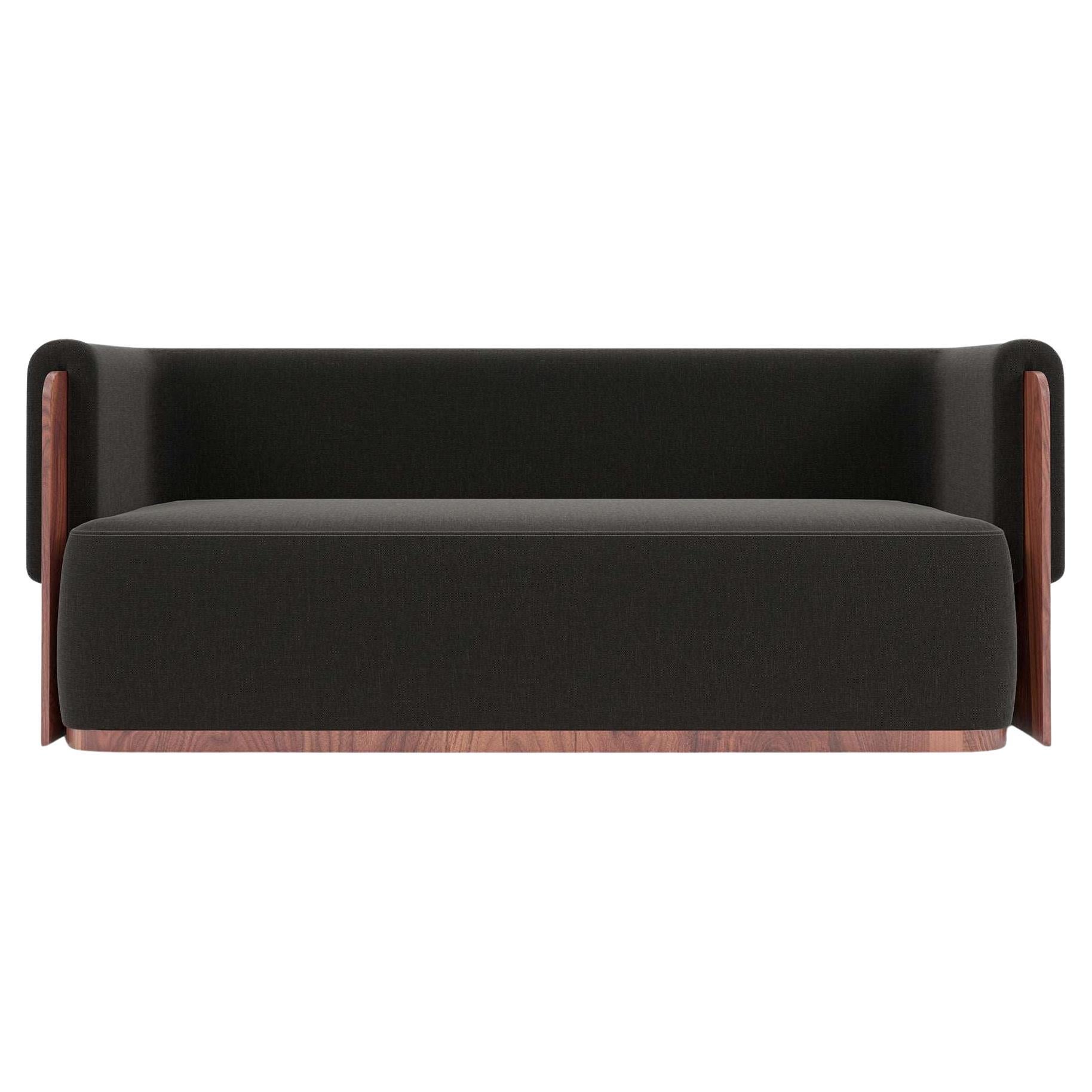 Dreisitzer-Sofa mit Holzdetails von Baika im Angebot