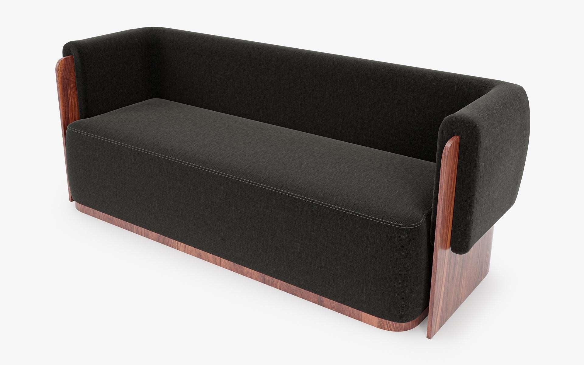 Baika Dreisitzer-Sofa mit Holzdetails, 2er-Set (Türkisch) im Angebot