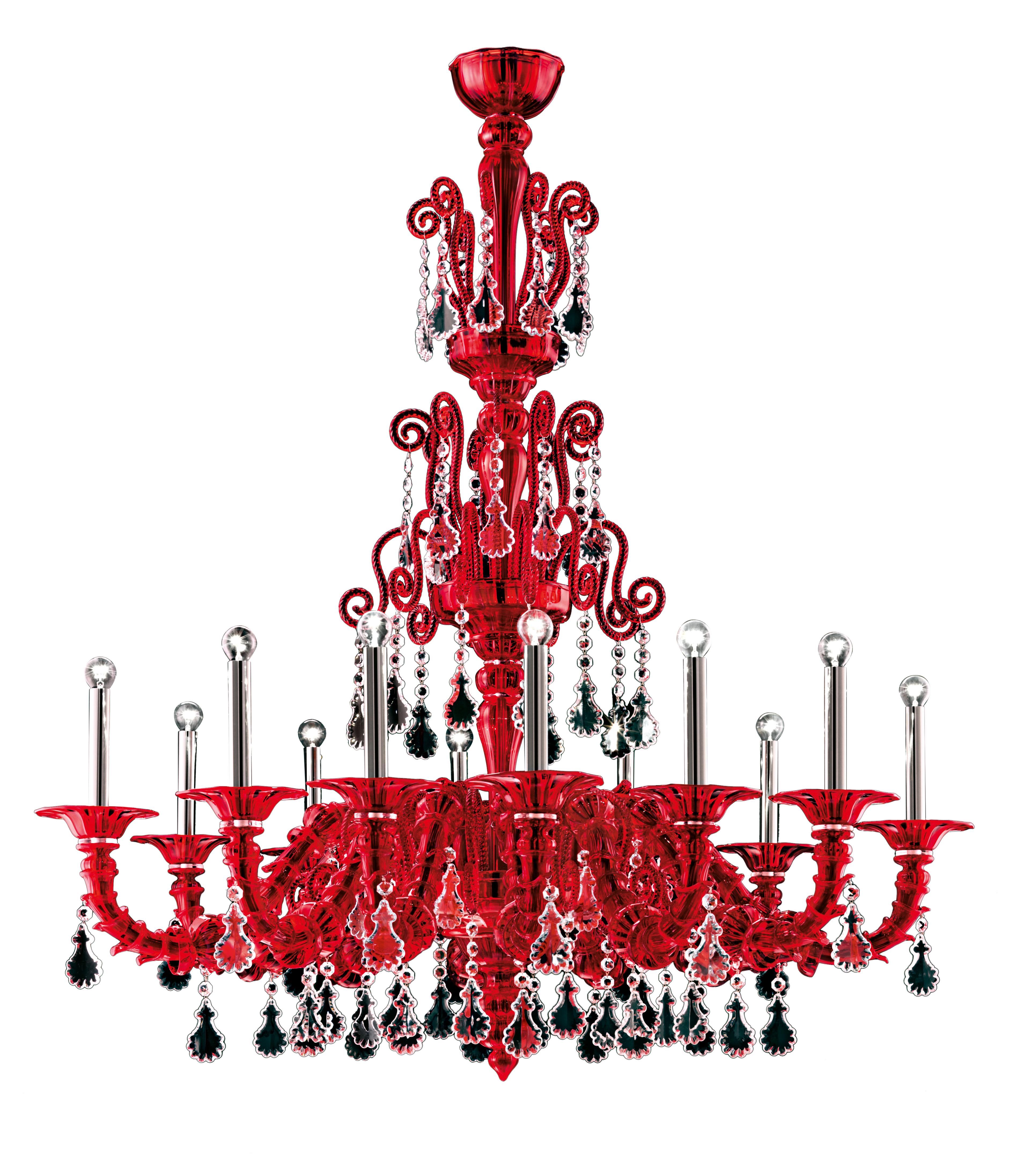 Baikal 5560 06 Chandelier in Glass & Polished Chrome Finish, by Barovier&Toso In New Condition In Venice, IT