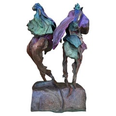 Polychrome Bronzestatue „Baile“ aus Bronze, 12/25, Veloy Vigil