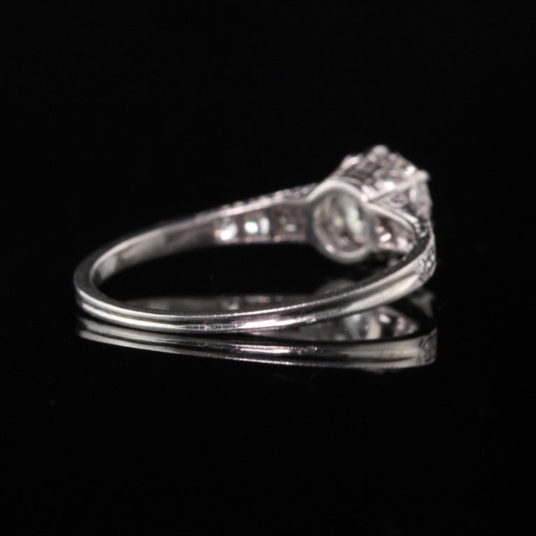 Bailey Bank and Biddle Art Deco Platinum Old Euro Diamond Engagement ...