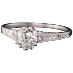 Bailey Bank and Biddle Art Deco Platinum Old Euro Diamond Engagement Ring