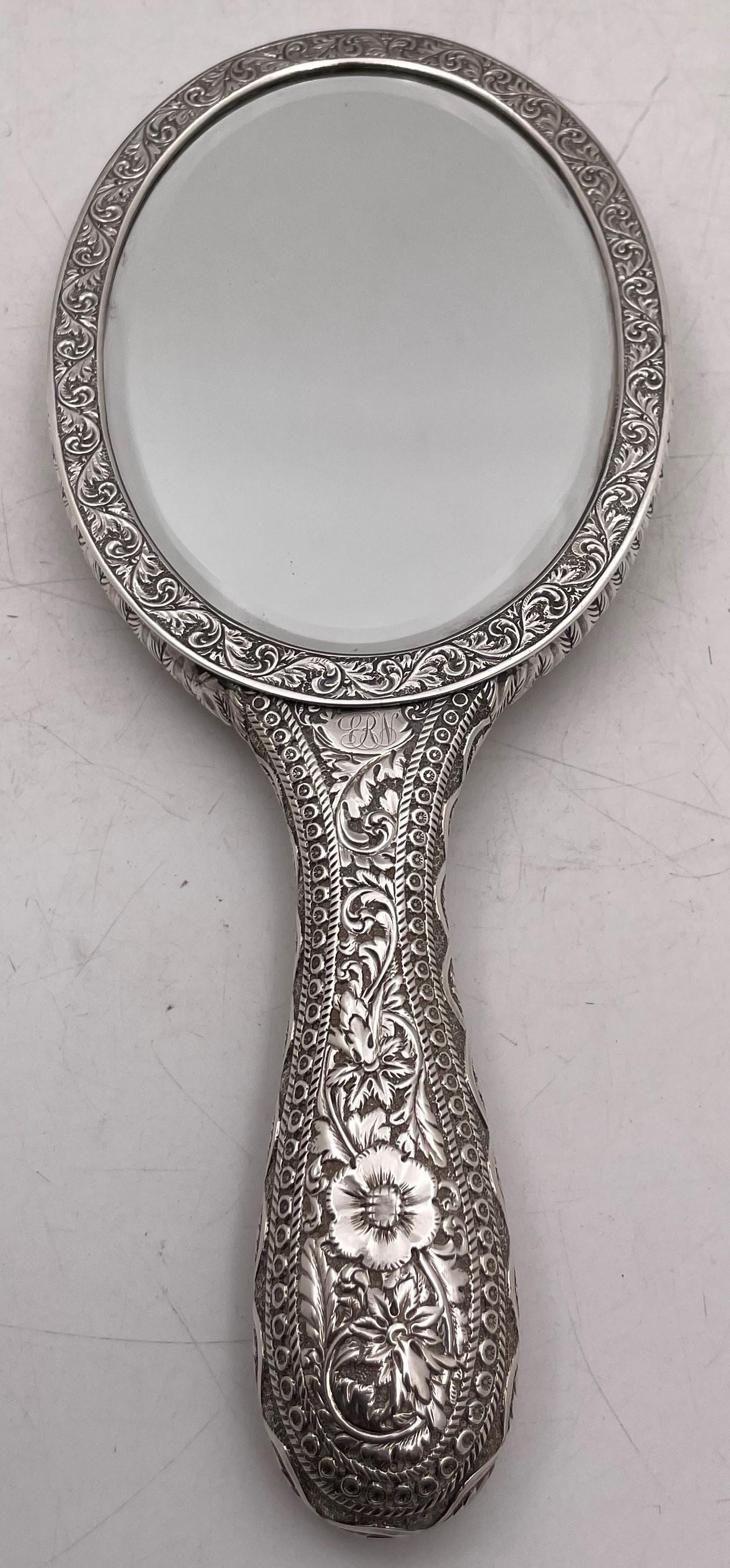Bailey, Banks, and Biddle 19th Century Sterling Silver and Glass Hand Mirror For Sale 1