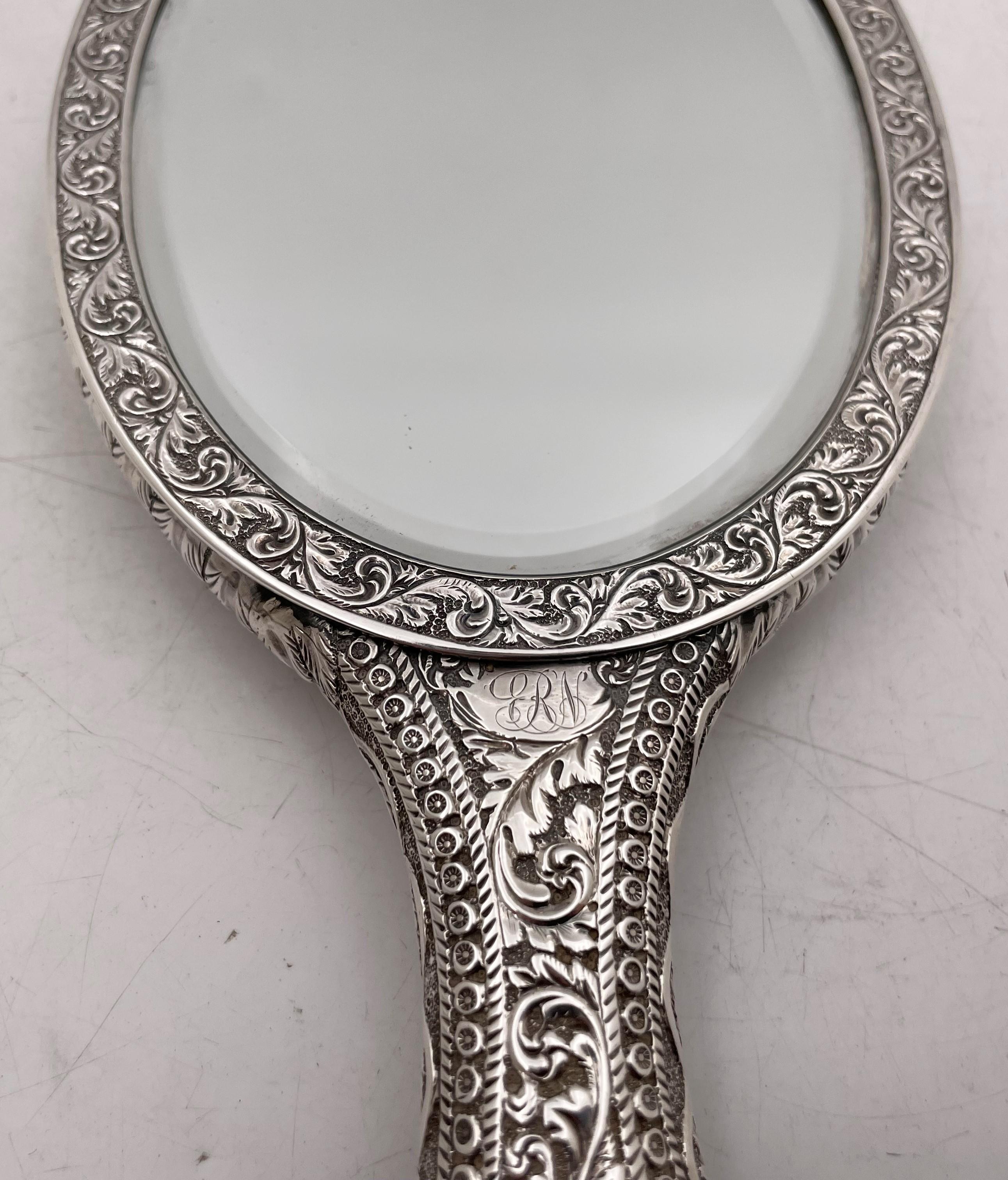 Bailey, Banks, and Biddle 19th Century Sterling Silver and Glass Hand Mirror For Sale 2