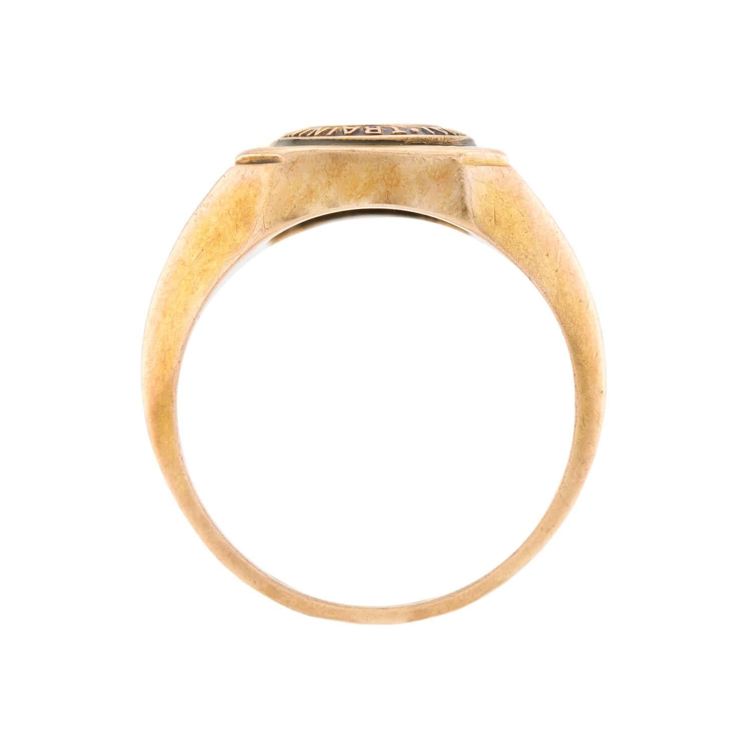 Women's BAILEY, BANKS, AND BIDDLE Art Deco 14k Enamel Class Ring For Sale
