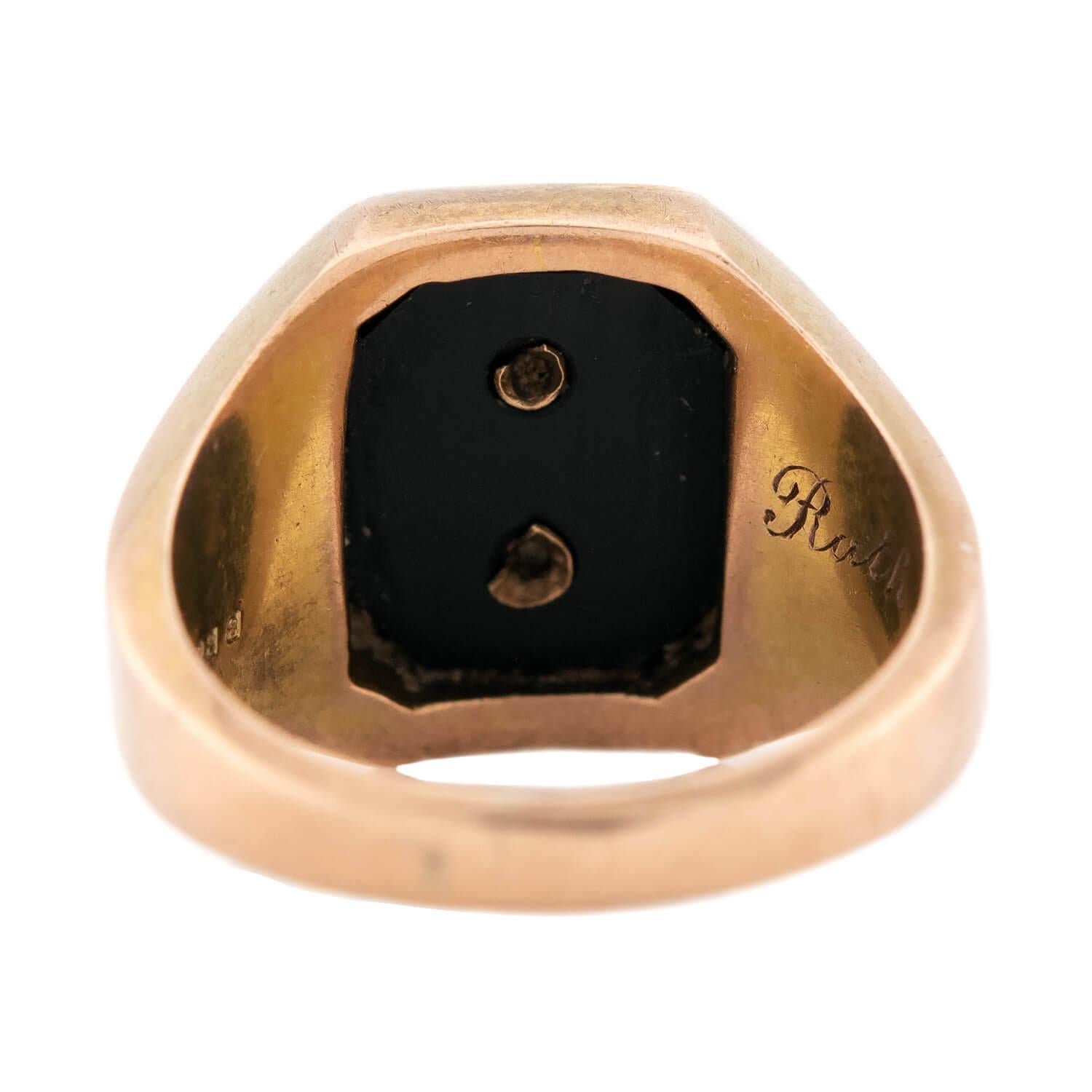 BAILEY, BANKS, AND BIDDLE Art Deco 14k Enamel Class Ring For Sale 1