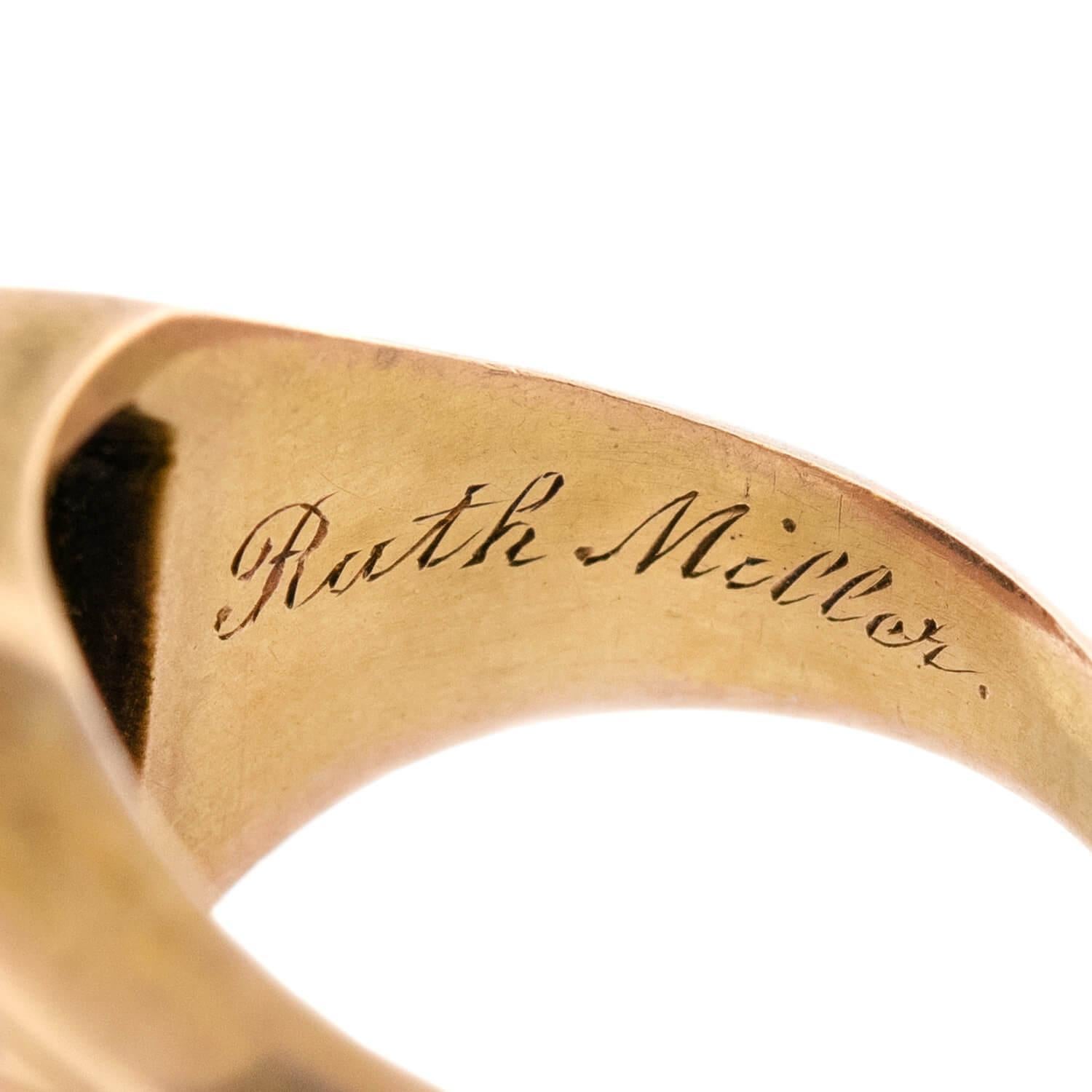 BAILEY, BANKS, AND BIDDLE Art Deco 14k Enamel Class Ring For Sale 2