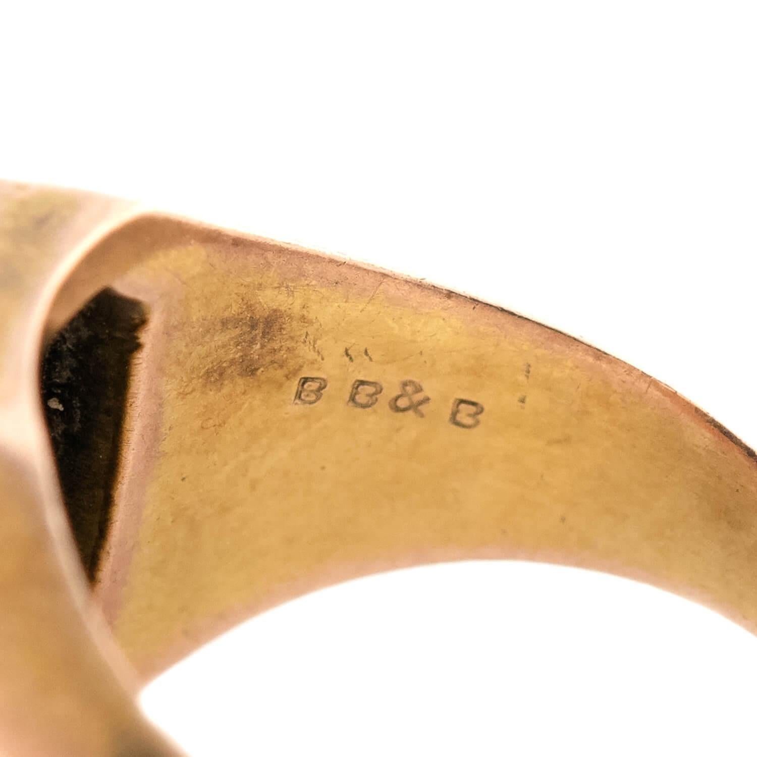 BAILEY, BANKS, AND BIDDLE Art Deco 14k Enamel Class Ring For Sale 3