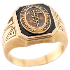 BAILEY, BANKS, AND BIDDLE Art Deco 14k Enamel Class Ring