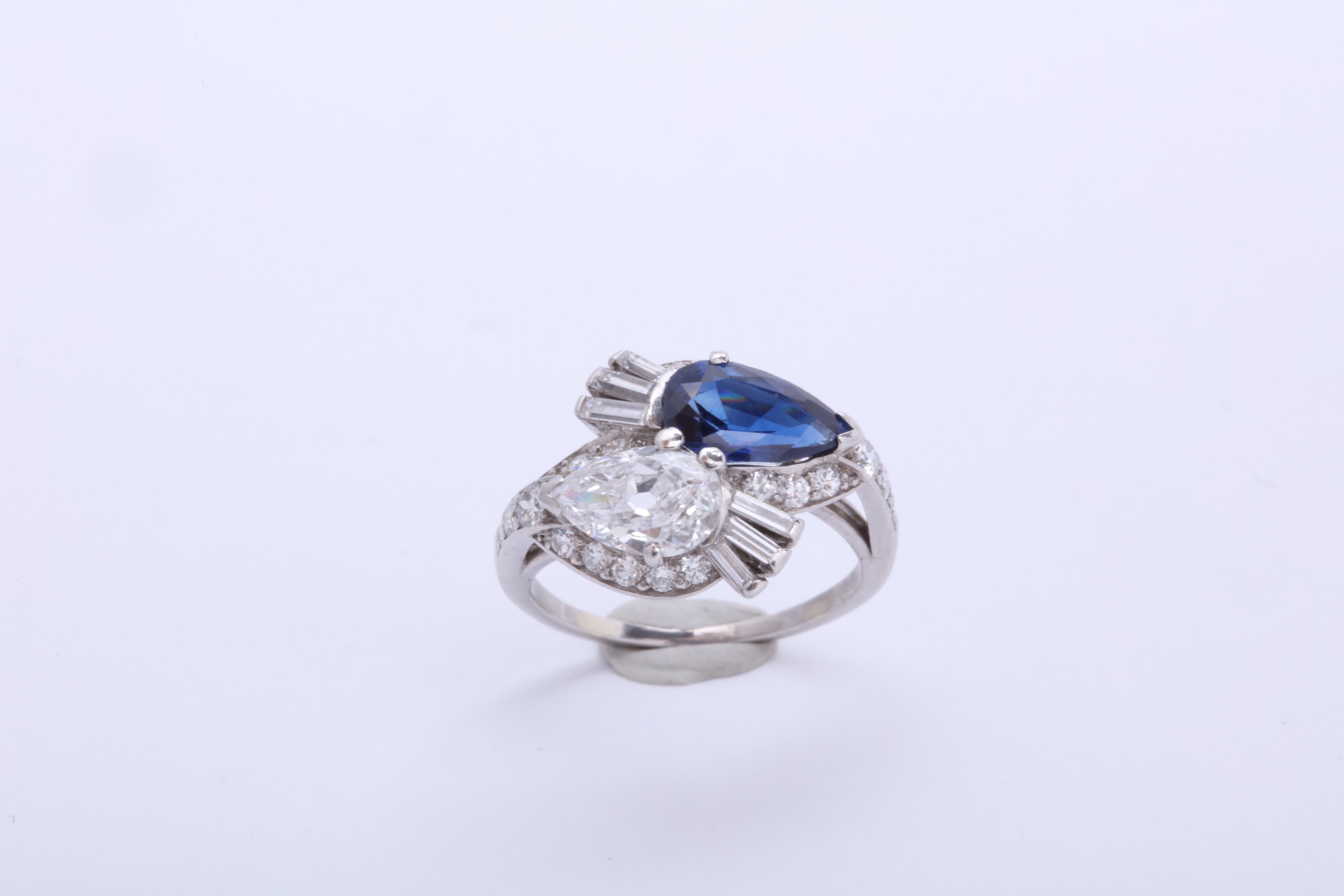 Art Deco Bailey, Banks and Biddle Sapphire and Diamond Ring