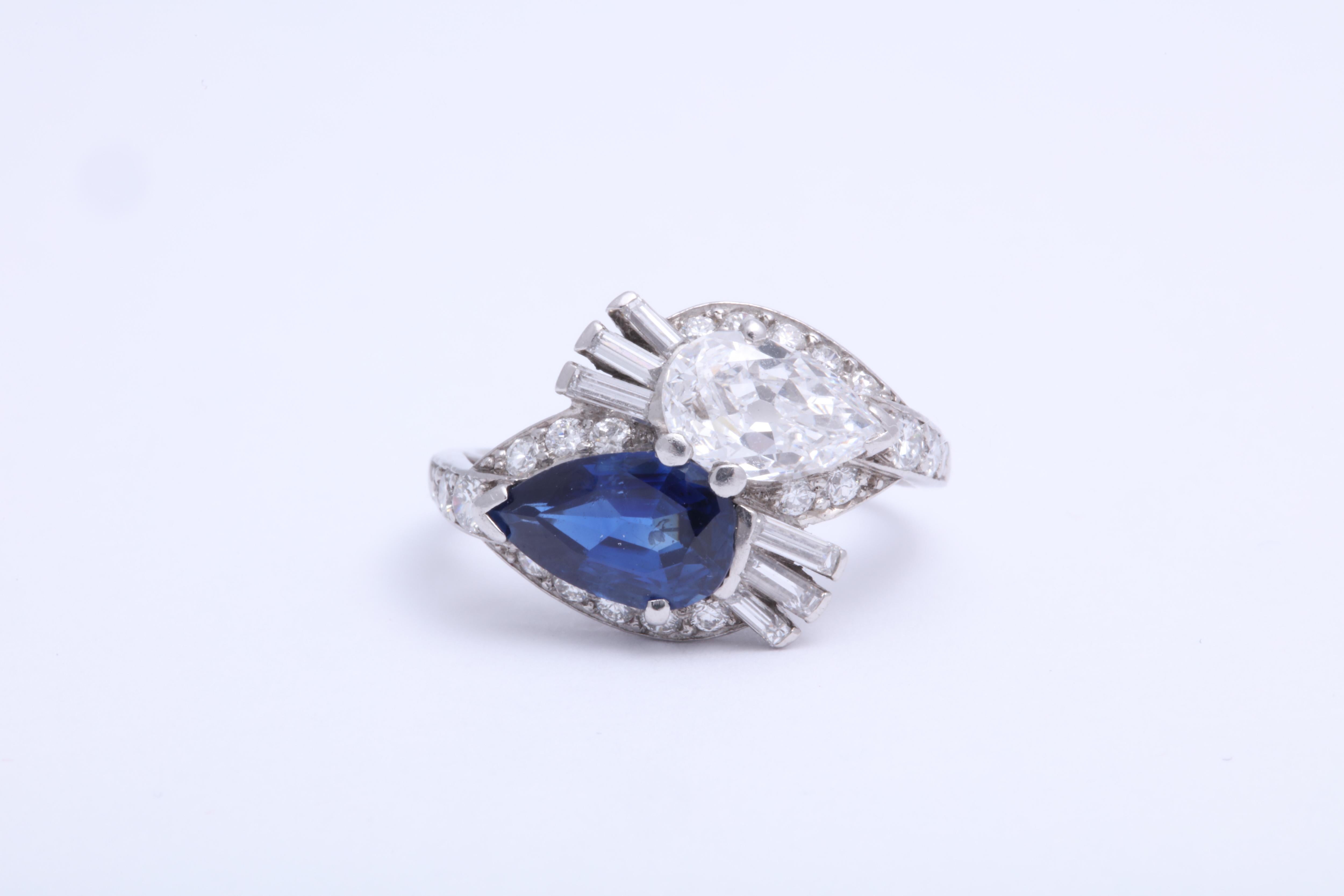 Bailey, Banks and Biddle Sapphire and Diamond Ring In Excellent Condition In New York, NY