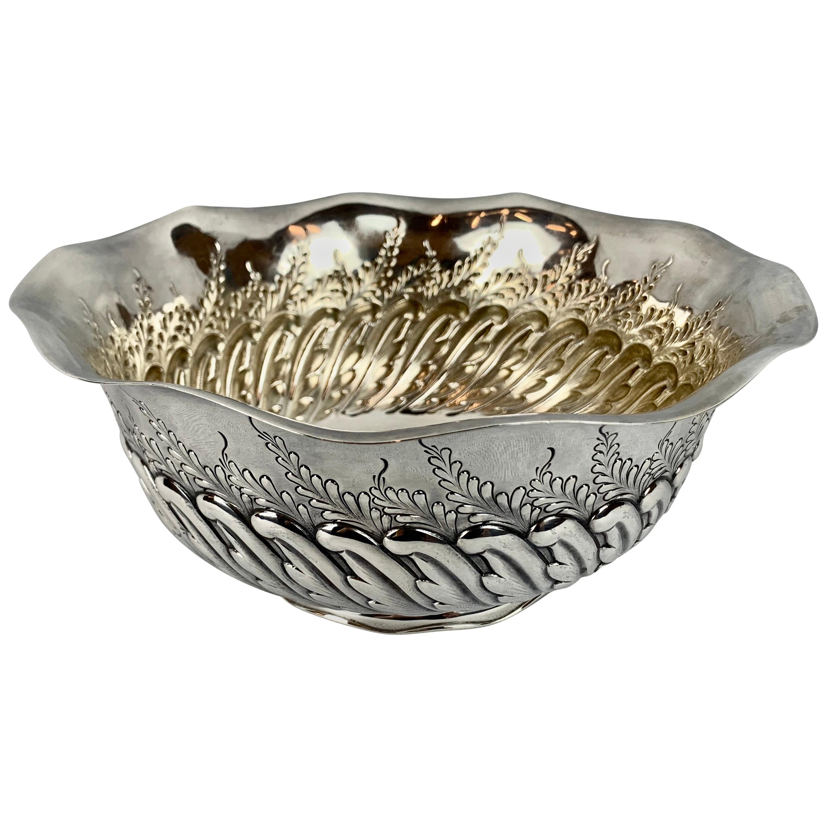 Sterling Silver Repoussé Bowl by Bailey, Banks and Biddle-9.5" Diameter