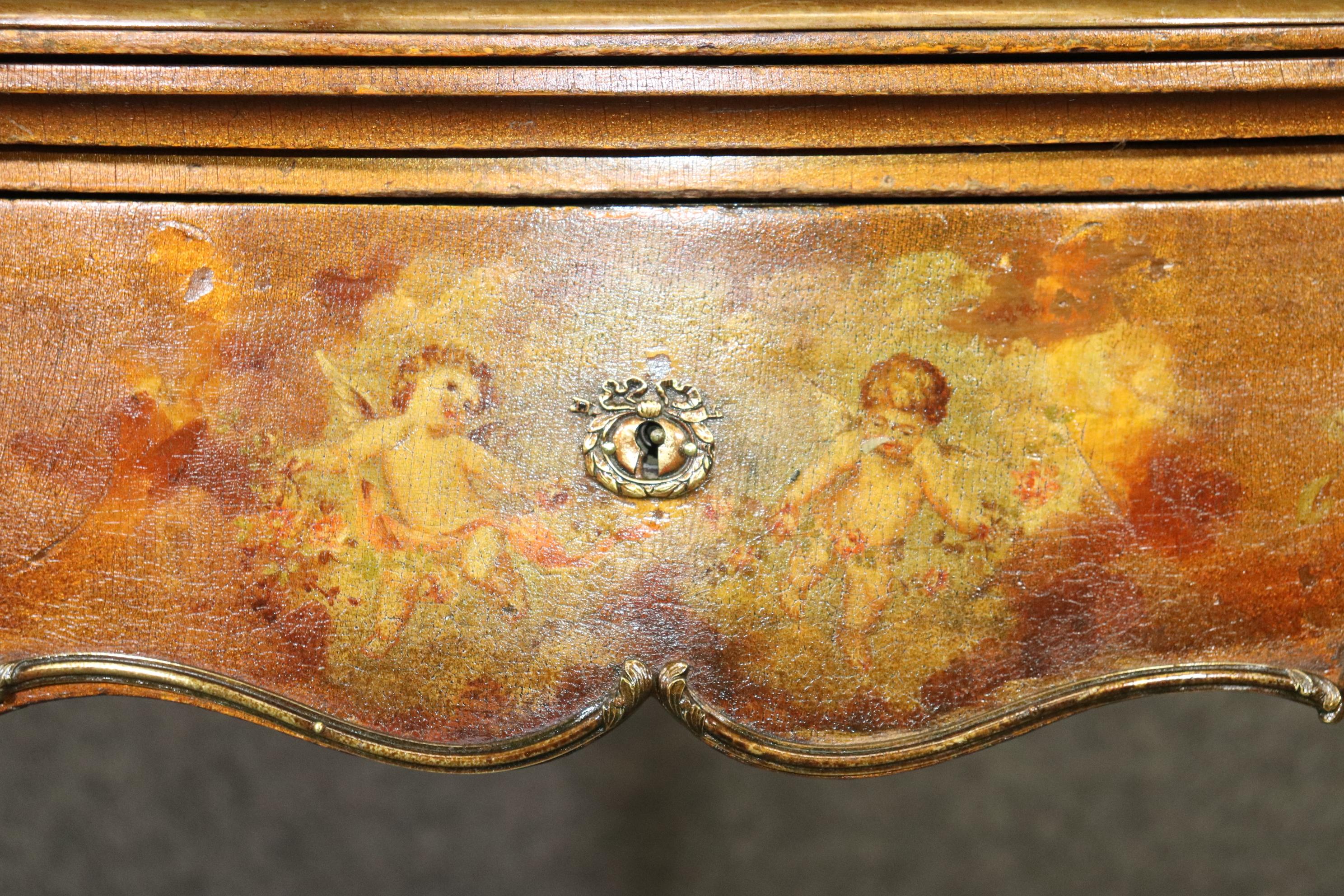Bailey Banks and Biddle Vernis Martin Painted Desk on Gilded Background Louis XV 4