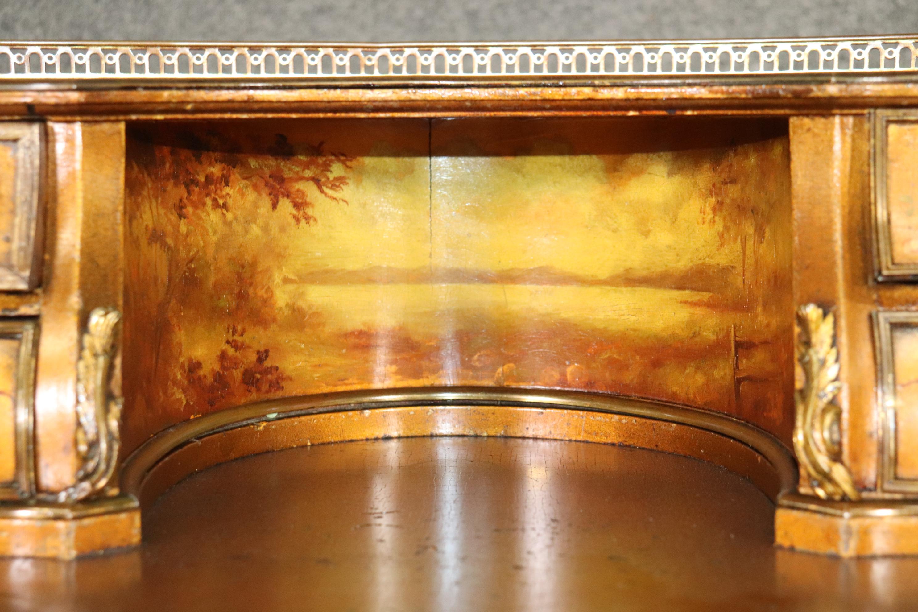 Bailey Banks and Biddle Vernis Martin Painted Desk on Gilded Background Louis XV 5