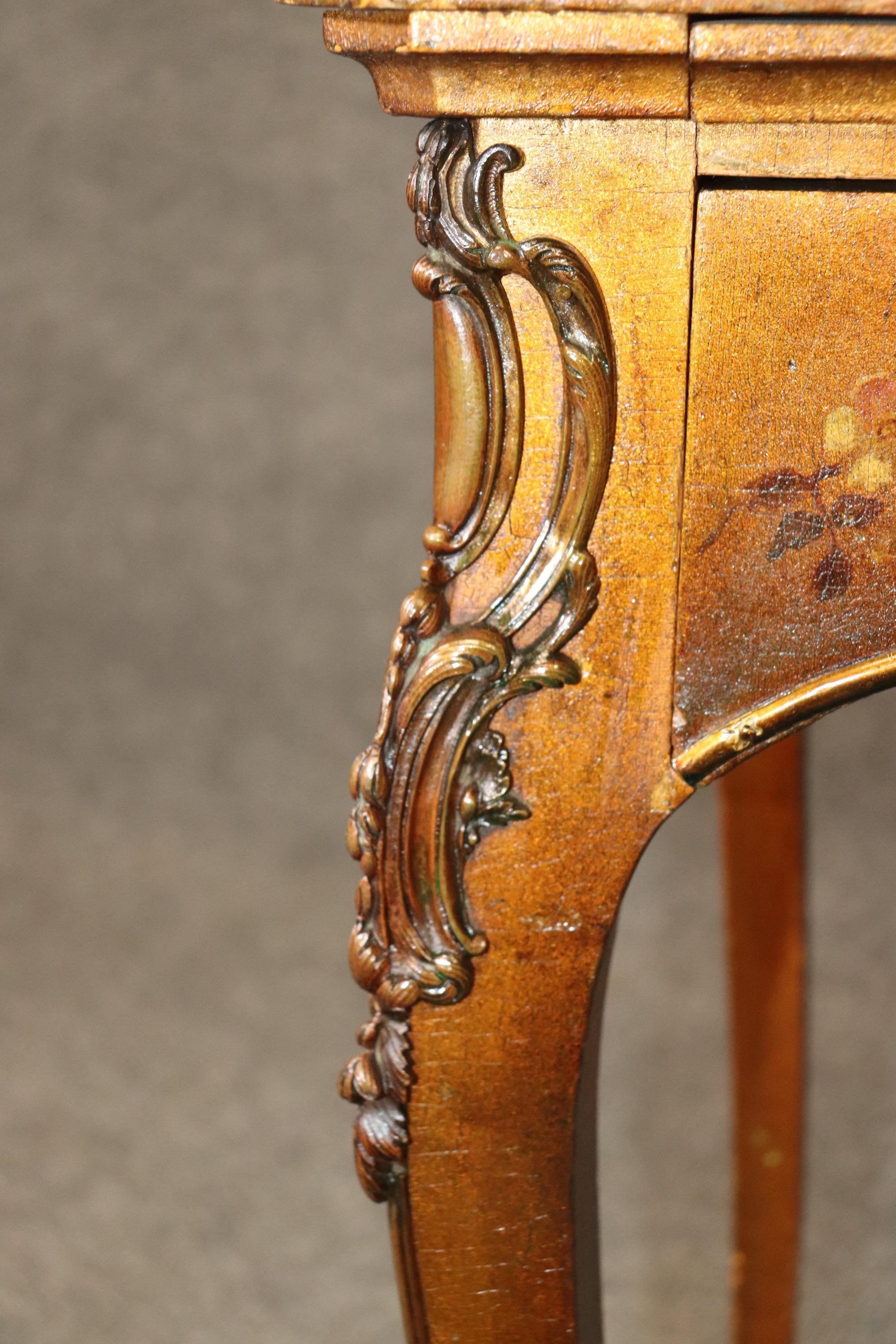 Bailey Banks and Biddle Vernis Martin Painted Desk on Gilded Background Louis XV 8