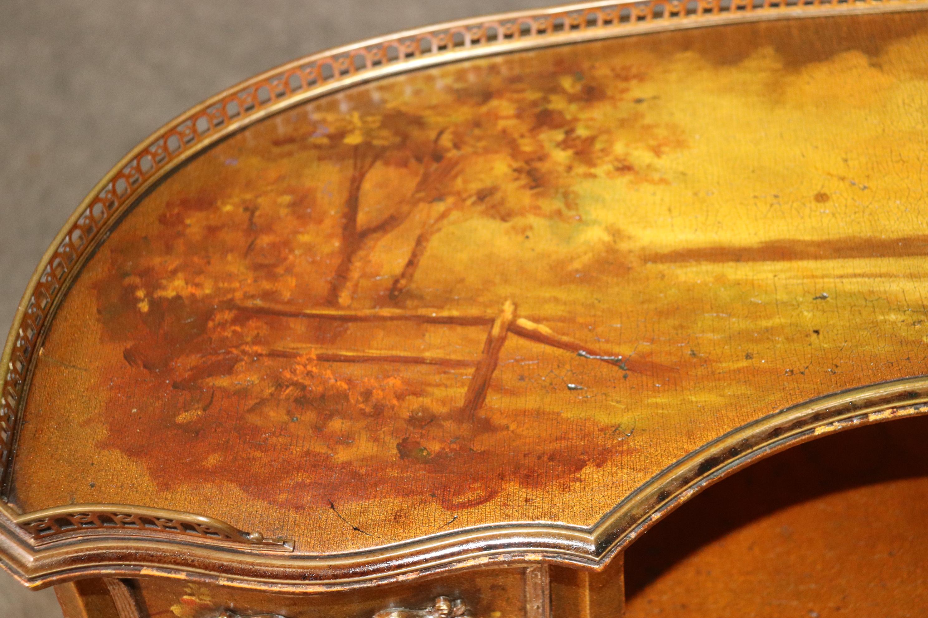 Bailey Banks and Biddle Vernis Martin Painted Desk on Gilded Background Louis XV 9