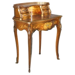 Antique Bailey Banks and Biddle Vernis Martin Painted Desk on Gilded Background Louis XV