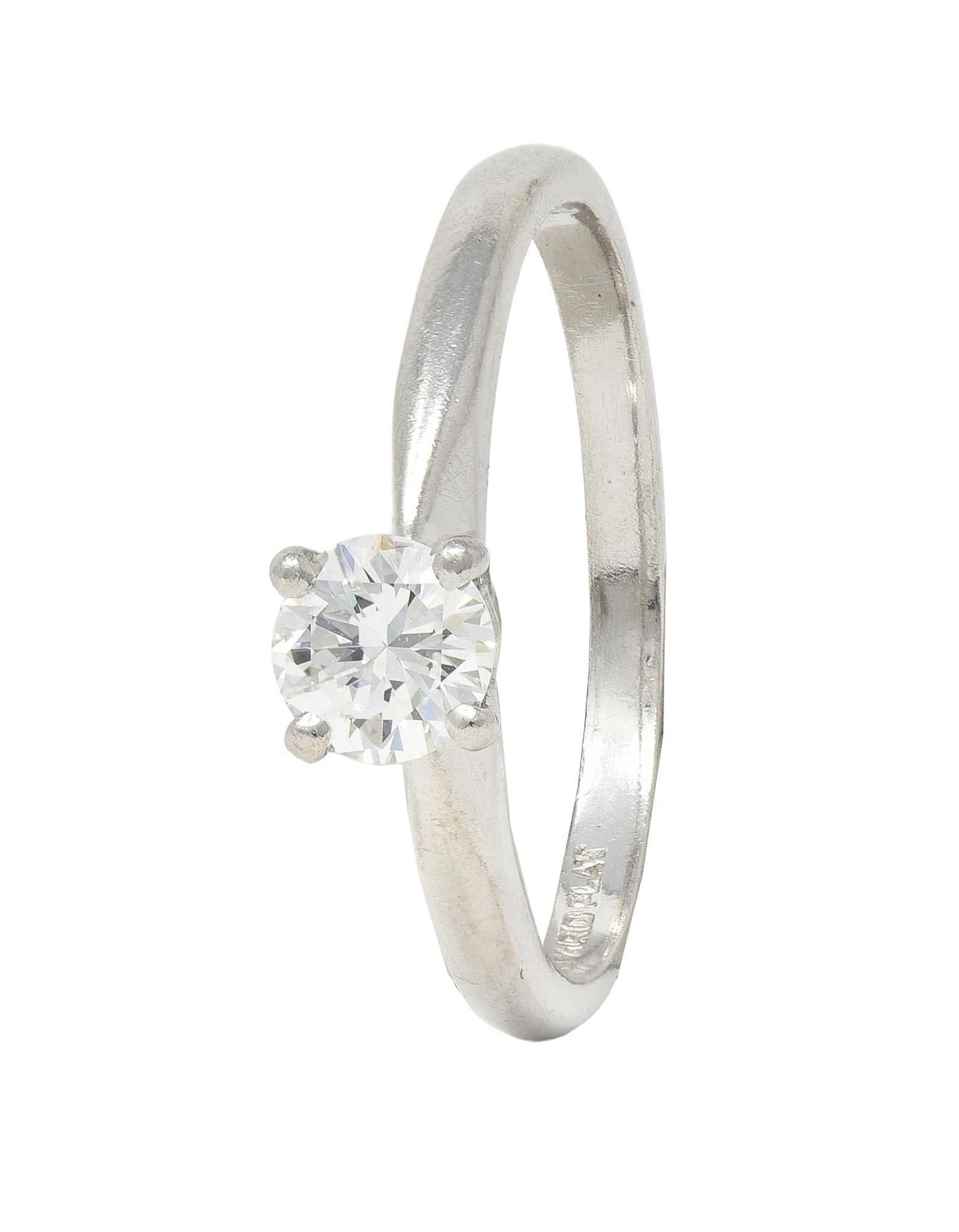 Bailey Banks & Biddle 0.45 CTW Platinum Vintage Solitaire Engagement Ring 6